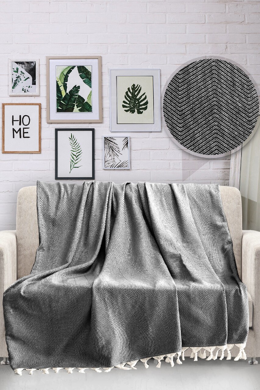 Cuvertura, 170x230 cm, 100% bumbac, HN, Viaden, negru - imagine 3